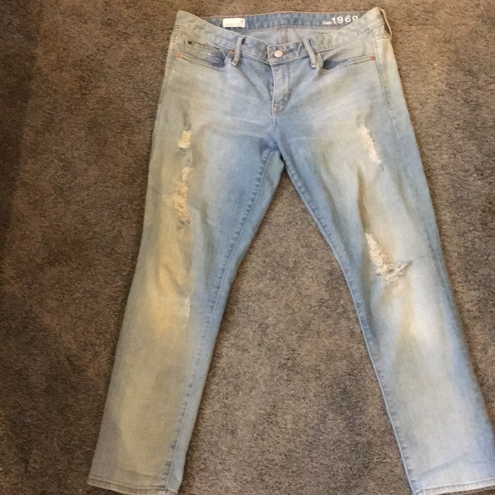 Gap light ‘Always Skinny’ distressed ripped jeans